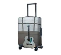 RLDOBOFE Housse de bagage de voyage pour valise, protection élastique, motif guitare, housse de protection lavable, housse de protection anti-poussière pour bagages de 45,7 à 81,3 cm, Noir , M