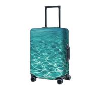 RLDOBOFE Housse de protection élastique pour valise, bleu turquoise, piscine, eau, valise, housse de protection lavable, housse de protection anti-poussière pour bagages de 45,7 à 81,3 cm, Noir , M