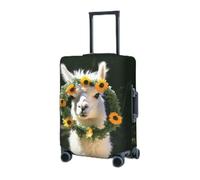 RLDOBOFE Housse de protection élastique pour valise de voyage en alpaga portant une guirlande - Housse de protection lavable et anti-poussière - Convient aux bagages de 45,7 à 81,3 cm, Noir , x-large