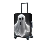 RLDOBOFE Housse de protection élastique pour valise de voyage noire et fantôme d'Halloween - Housse de protection lavable anti-poussière - Convient aux bagages de 45,7 à 81,3 cm, Noir , L