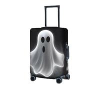 RLDOBOFE Housse de protection élastique pour valise de voyage noire et fantôme d'Halloween - Housse de protection lavable anti-poussière - Convient aux bagages de 45,7 à 81,3 cm, Noir , S