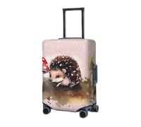 RLDOBOFE Housse de protection élastique pour valise de voyage pour valise, motif hérisson, peinture à l'aquarelle, lavable, housse de protection anti-poussière pour bagages de 45,7 à 81,3 cm, Noir , L