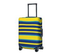 RLDOBOFE Housse de protection élastique pour valise, housse de protection lavable à rayures jaunes et bleues, housse de protection anti-poussière pour bagages de 45,7 à 81,3 cm, Noir , M