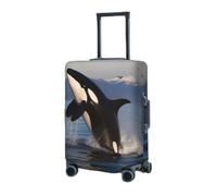 RLDOBOFE Housse de protection élastique pour valise, housse de protection lavable, résistante à la poussière, convient aux bagages de 45,7 à 81,3 cm, Noir , M