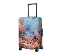 RLDOBOFE Housse de protection élastique pour valise, housse de protection lavable, résistante à la poussière, convient aux bagages de 45,7 à 81,3 cm, Noir/blanc, Medium