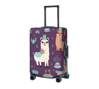RLDOBOFE Housse de protection élastique pour valise, motif alpaga effrayant, lavable, housse de protection anti-poussière pour bagages de 45,7 à 81,3 cm, Noir , S