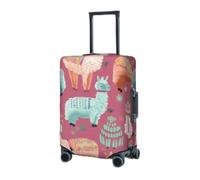 RLDOBOFE Housse de protection élastique pour valise, motif alpaga, lavable, housse de protection anti-poussière pour bagages de 45,7 à 81,3 cm, Noir , L