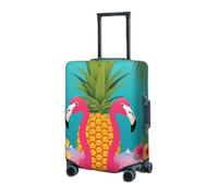 RLDOBOFE Housse de protection élastique pour valise, motif ananas, flamant rose, lavable, housse de protection anti-poussière pour bagages de 45,7 à 81,3 cm, Noir , x-large