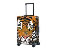 RLDOBOFE Housse de protection élastique pour valise, motif camouflage tête de tigre, housse de protection lavable, housse de protection anti-poussière pour bagages de 45,7 à 81,3 cm, Noir , M