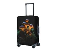 RLDOBOFE Housse de protection élastique pour valise, motif champignons dans le noir, housse de protection lavable anti-poussière pour bagages de 45,7 à 81,3 cm, Noir , x-large