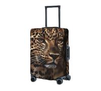 RLDOBOFE Housse de protection élastique pour valise, motif léopard marron, housse de protection lavable, housse de protection anti-poussière pour bagages de 45,7 à 81,3 cm, Noir , x-large