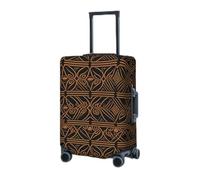 RLDOBOFE Housse de protection élastique pour valise, motif noir et marron, housse de protection lavable, housse de protection anti-poussière pour bagages de 45,7 à 81,3 cm, Noir , L