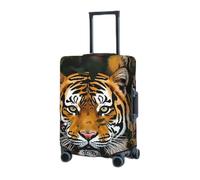 RLDOBOFE Housse de protection élastique pour valise, motif tigre camouflage, housse de protection lavable, housse de protection anti-poussière pour bagages de 45,7 à 81,3 cm, Noir/blanc, Large