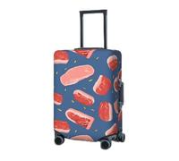RLDOBOFE Housse de protection élastique pour valise, motif tranches de viande, housse de protection lavable, housse de protection anti-poussière pour bagages de 45,7 à 81,3 cm, Noir , x-large