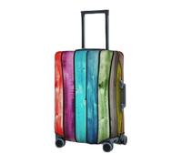 RLDOBOFE Housse de protection élastique pour valise, planche en bois colorée, housse de protection lavable, résistante à la poussière, convient aux bagages de 45,7 à 81,3 cm, Noir , x-large