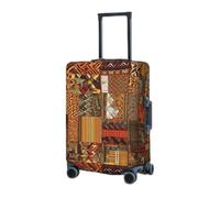 RLDOBOFE Housse de protection élastique pour valise, tissu africain, patchwork, housse de protection lavable, housse de protection anti-poussière pour bagages de 45,7 à 81,3 cm, Noir , M