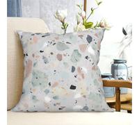 RLDOBOFE Housses de coussin décoratives 50,8 x 50,8 cm pour canapé, motif marbré Terrazzo pastel double face, housse de coussin carrée pour salon, toutes saisons
