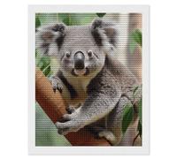 RLDOBOFE Kit de peinture diamant 5D en forme de koala mignon pour adultes - Kit d'art diamant rond 5D pour débutants - Peinture à pois - Décoration murale - Cadeau - 40,6 x 50,8 cm