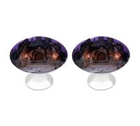 RLDOBOFE Lot de 2 boutons d'armoire de nuit ronds en forme de château gothique pour armoires de cuisine et de salle de bain