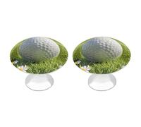 RLDOBOFE Lot de 2 boutons d'armoire ronds en forme de balle de golf, de commode, de porte, de placard pour armoires de cuisine et de salle de bain