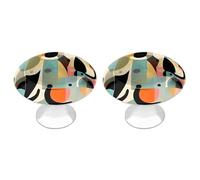 RLDOBOFE Lot de 2 boutons d'armoire ronds en forme de chat d'art moderne du milieu du siècle - Poignées de tiroir de commode, poignées de porte de placard pour armoires de cuisine et de salle de bain