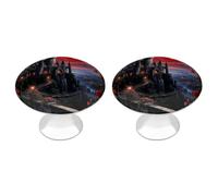 RLDOBOFE Lot de 2 boutons d'armoire ronds en forme de château rouge sang pour tiroirs de commode, poignées de porte d'armoire, quincaillerie pour armoires de cuisine et de salle de bain