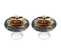 RLDOBOFE Lot de 2 boutons d'armoire ronds pour Halloween, chauves-souris volantes, commode, poignées de porte de placard, quincaillerie pour armoires de cuisine et de salle de bain
