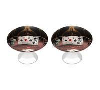 RLDOBOFE Lot de 2 boutons d'armoire ronds pour tiroir de tournoi de poker et de commode, poignées de porte d'armoire, quincaillerie pour armoires de cuisine et de salle de bain