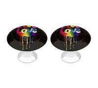 RLDOBOFE Love is Love Lot de 2 poignées de tiroir rondes en acier inoxydable pour cuisine, chambre à coucher, restaurant, placard personnalisé