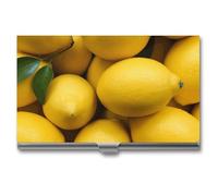 RLDOBOFE Mental A Pile of Little Lemon Porte-cartes de visite fin avec boucle de fermeture Style Portable Professionnel Sac à main Organisateur de cartes de nom Cadeau pour homme femme travailleurs