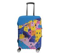 RLDOBOFE Moon And Village Housse de protection pour valise de voyage anti-rayures lavable élastique, blanc, S, Élégant