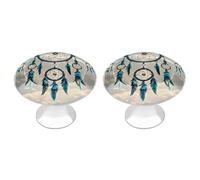 RLDOBOFE Native Dream Catcher Lot de 2 poignées de tiroir rondes en acier inoxydable avec vis 2,8 cm