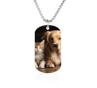 RLDOBOFE Pendentif plaque d'identité pour chien et chat - Collier avec pendentif militaire personnalisé avec chaîne vénitienne - Cadeau souvenir pour homme, femme, mari