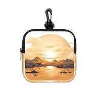 RLDOBOFE Petite pochette en néoprène, mini trousse de maquillage portable avec mousqueton porte-clés étanche, sac de rangement pour pièces de monnaie, sac de rangement isolé du soleil sur pochette