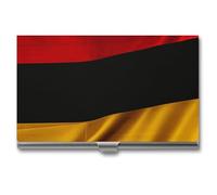 RLDOBOFE Porte-cartes de visite avec drapeau de l'Allemagne, étui fin en alliage d'aluminium, porte-cartes pour femme, homme, poche ou sac, employés de bureau