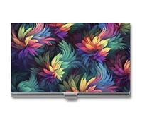 RLDOBOFE Porte-cartes de visite en forme de fleur colorée, étui fin en alliage d'aluminium, porte-cartes de nom pour femme, homme, poche ou sac de rangement, employés de bureau