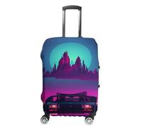 RLDOBOFE Retrowave Pictures Housse de protection pour valise, anti-rayures, lavable, élastique, blanc, S, Élégant