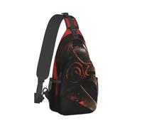 RLDOBOFE Sac à bandoulière pour femme et homme, sac à bandoulière pour casque de guerrier spartiate, sac de poitrine, petit sac à dos à bandoulière, sac banane, noir, taille unique