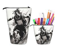 RLDOBOFE Sac à crayons noir et blanc avec illustration d'un joueur de basket-ball dribble imprimé dribble boîte à crayons organisateur porte-stylo sac de rangement sac cosmétique pour bureau cadeau de