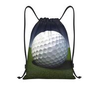 RLDOBOFE Sac à dos à cordon de serrage pliable avec cordon de serrage pour balle de golf, Noir/blanc, M