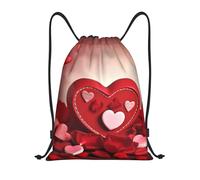 RLDOBOFE Sac à dos à cordon de serrage pliable avec cordon de serrage pour la Saint-Valentin et les voyages, Noir/blanc, M