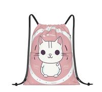 RLDOBOFE Sac à dos avec cordon de serrage et cordon de serrage - Le lion a des cheveux longs avec cordon de serrage pour les voyages, Chat dans le cercle, taille unique