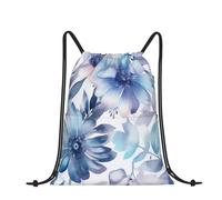 RLDOBOFE Sac à dos avec cordon de serrage et cordon de serrage - Le lion a des cheveux longs avec cordon de serrage pour les voyages, Fleurs colorées douces, taille unique