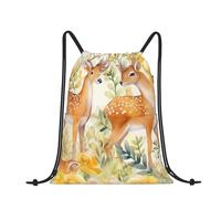 RLDOBOFE Sac à dos avec cordon de serrage et cordon de serrage - Le lion a des cheveux longs avec cordon de serrage pour les voyages, Animaux jaunes et blancs, taille unique