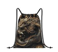 RLDOBOFE Sac à dos avec cordon de serrage et cordon de serrage Motif carte du monde, Style dragon chinois, taille unique