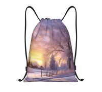 RLDOBOFE Sac à dos avec cordon de serrage, sac à dos pliable avec cordon de serrage, sac à dos d'hiver avec cordon de serrage pour voyage, Noir/blanc, M