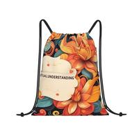 RLDOBOFE Sac à dos avec cordon de serrage, sac de sport, sac à cordon de serrage, sac à dos anti-mites pour voyage, Citations sur le bonheur, taille unique