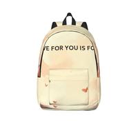 RLDOBOFE Sac à dos léger et décontracté en toile pour ordinateur portable avec inscription « My Love for You is Forever », Noir/blanc, S