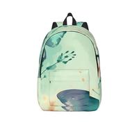 RLDOBOFE Sac à dos léger et décontracté en toile pour ordinateur portable Bleu et violet, Noir/blanc, M