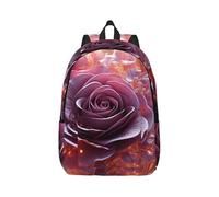 RLDOBOFE Sac à dos léger et décontracté en toile pour ordinateur portable Motif cœur est une rose, Noir/blanc, M